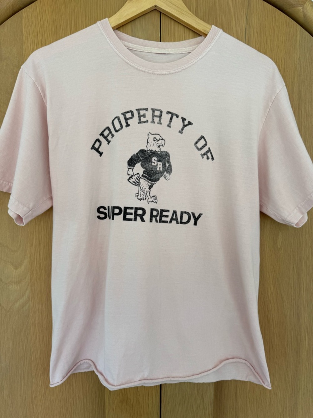 Super Ready Upcycled Pink Short Sleeve Graphic Tee Size M/L